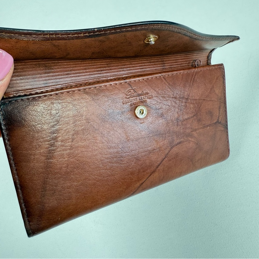 Buxton Brown Leather Long Bifold Wallet - Picture 3 of 15